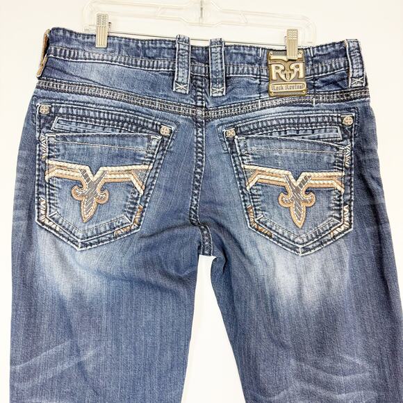 Rock Revival Men's Wales Alt Straight Leg Distressed Jeans Size 36 - Picture 2 of 15